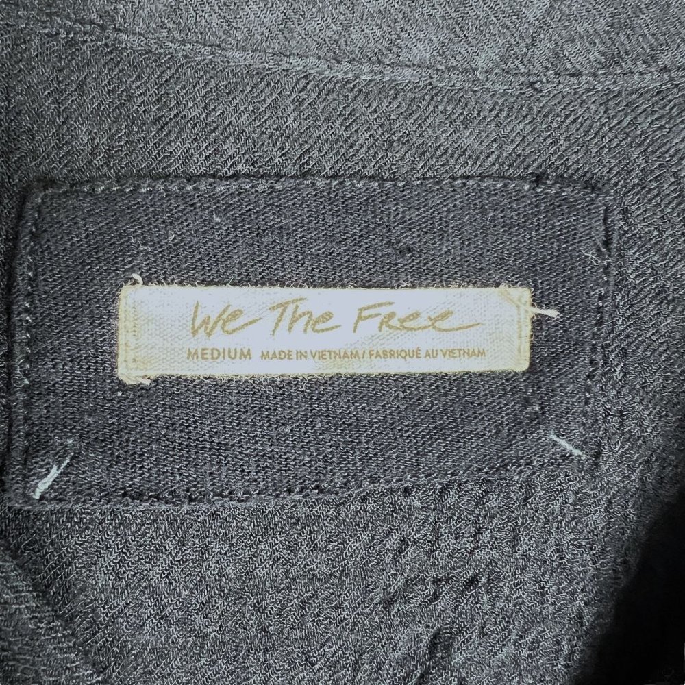 Free People We the Free Rockaway Oversized Crop Long Sleeve Shirt Black Size M - Picture 4 of 11